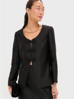 WORN TWICE! Tuckernuck Black Dupioni Long Sleeve Carrico Top